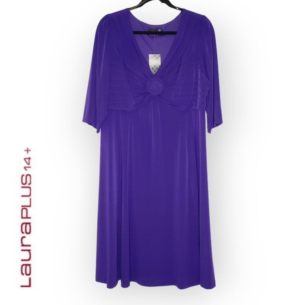 LauraPlus14+ Purple Midi Length with Rossette